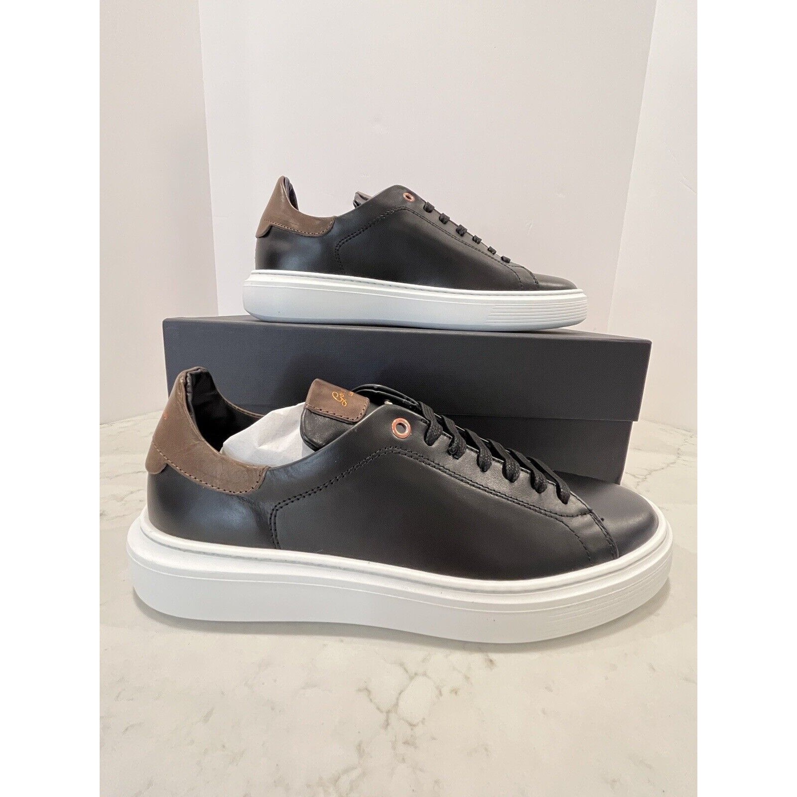 Good Man New Sneakers 8.5 Legend London Black Dark Vachetta Italy Leather Shoes